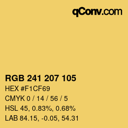 カラーコード: RGB 241 207 105 | qconv.com