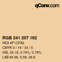 Farbcode: RGB 241 207 162 | qconv.com