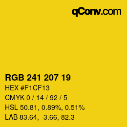 颜色代码: RGB 241 207 19 | qconv.com