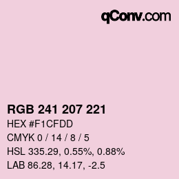 カラーコード: RGB 241 207 221 | qconv.com