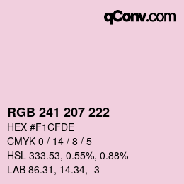 Color code: RGB 241 207 222 | qconv.com