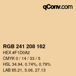 Color code: RGB 241 208 162 | qconv.com