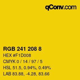 カラーコード: RGB 241 208 8 | qconv.com