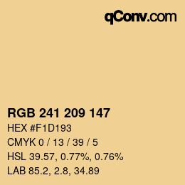カラーコード: RGB 241 209 147 | qconv.com