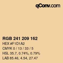カラーコード: RGB 241 209 162 | qconv.com