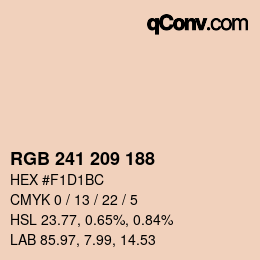 Color code: RGB 241 209 188 | qconv.com