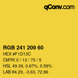 カラーコード: RGB 241 209 60 | qconv.com