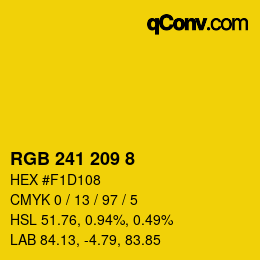 カラーコード: RGB 241 209 8 | qconv.com
