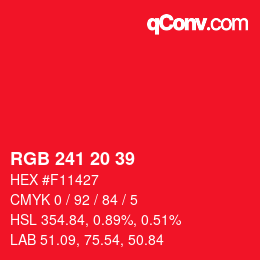 Color code: RGB 241 20 39 | qconv.com