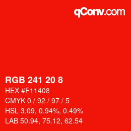 Farbcode: RGB 241 20 8 | qconv.com
