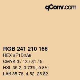 Color code: RGB 241 210 166 | qconv.com