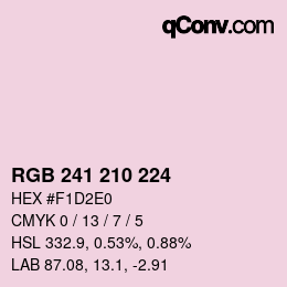 颜色代码: RGB 241 210 224 | qconv.com