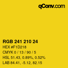 カラーコード: RGB 241 210 24 | qconv.com