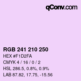 Color code: RGB 241 210 250 | qconv.com