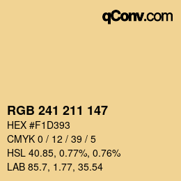 Color code: RGB 241 211 147 | qconv.com