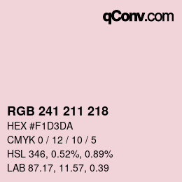 Color code: RGB 241 211 218 | qconv.com