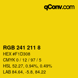 カラーコード: RGB 241 211 8 | qconv.com