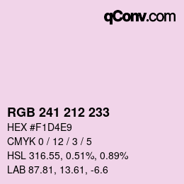 カラーコード: RGB 241 212 233 | qconv.com