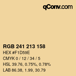 カラーコード: RGB 241 213 158 | qconv.com