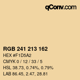 Color code: RGB 241 213 162 | qconv.com