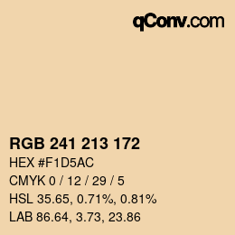カラーコード: RGB 241 213 172 | qconv.com
