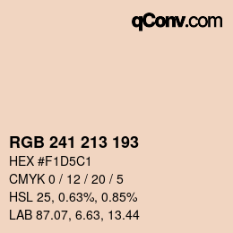 颜色代码: RGB 241 213 193 | qconv.com