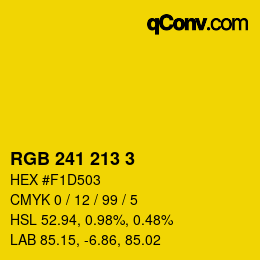 Color code: RGB 241 213 3 | qconv.com