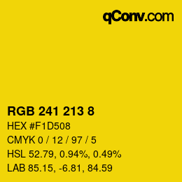 カラーコード: RGB 241 213 8 | qconv.com