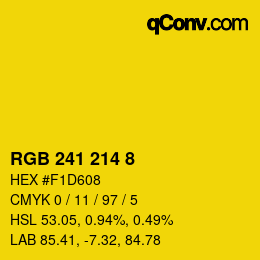 Color code: RGB 241 214 8 | qconv.com