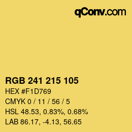 カラーコード: RGB 241 215 105 | qconv.com