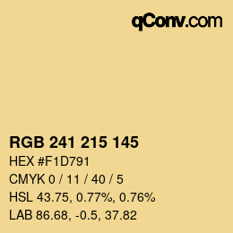 カラーコード: RGB 241 215 145 | qconv.com