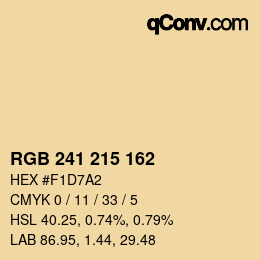 Color code: RGB 241 215 162 | qconv.com