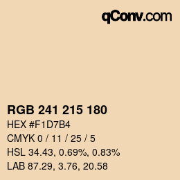 Color code: RGB 241 215 180 | qconv.com