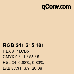 Color code: RGB 241 215 181 | qconv.com