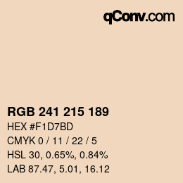 カラーコード: RGB 241 215 189 | qconv.com