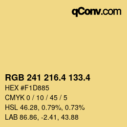 カラーコード: RGB 241 216.4 133.4 | qconv.com