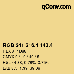 カラーコード: RGB 241 216.4 143.4 | qconv.com