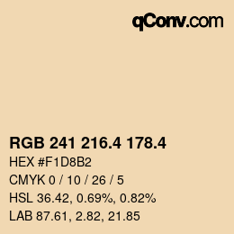 カラーコード: RGB 241 216.4 178.4 | qconv.com