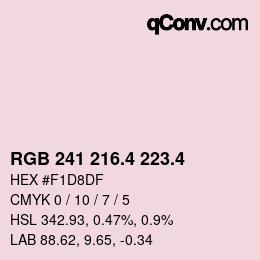 カラーコード: RGB 241 216.4 223.4 | qconv.com