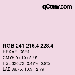 カラーコード: RGB 241 216.4 228.4 | qconv.com