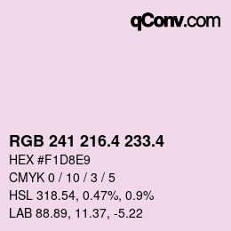 カラーコード: RGB 241 216.4 233.4 | qconv.com