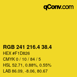 カラーコード: RGB 241 216.4 38.4 | qconv.com
