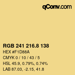 カラーコード: RGB 241 216.8 138 | qconv.com