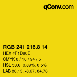 カラーコード: RGB 241 216.8 14 | qconv.com