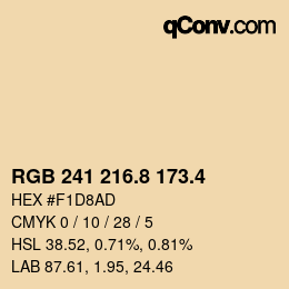カラーコード: RGB 241 216.8 173.4 | qconv.com