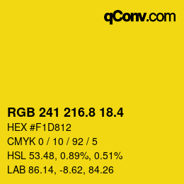 カラーコード: RGB 241 216.8 18.4 | qconv.com