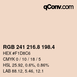 カラーコード: RGB 241 216.8 198.4 | qconv.com