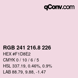 カラーコード: RGB 241 216.8 226 | qconv.com