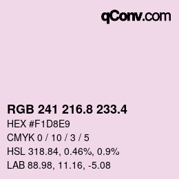 カラーコード: RGB 241 216.8 233.4 | qconv.com