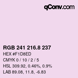 カラーコード: RGB 241 216.8 237 | qconv.com